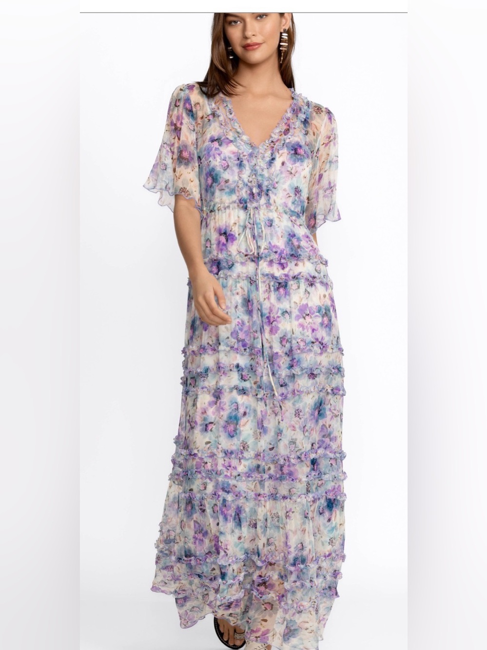NWT Johnny Was Glinda Silk Maxi Dress Size Large